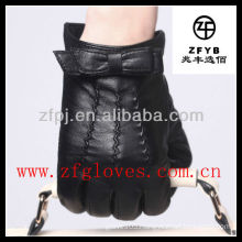 leather bow cuff short driving glove